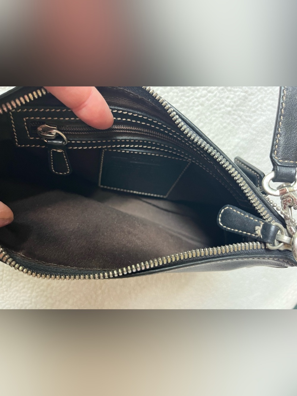 COACH HAMPTON DEMI BAG BLACK LEATHER SMALL SHOULDER BAG - Picture 5 of 7
